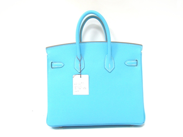 エルメス バーキン25(ヴォーエプソン/セレスト/シルバー/金具)